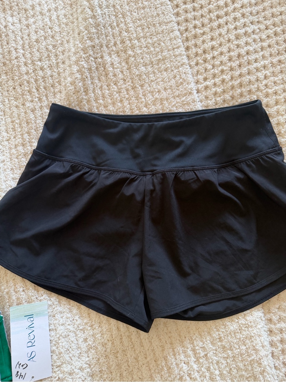 Women's Black Athletic Skort-Style Workout Shorts